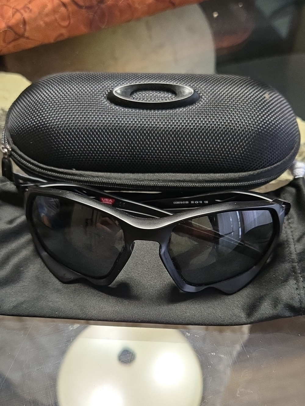 Oakley Black Wraparound Sunglasses with Hard Case